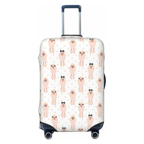 Uemuo Poodle Dog Printed Washable Luggage Cover - Fashion Suitcase Protector Fits 18-32 Inch Luggage -Small