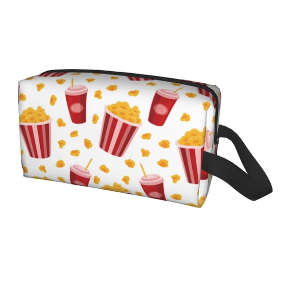 Uemuo Popcorn Pattern Portable Toiletry Bags with Handle, Waterproof travel Make up Bags for Women, Large Capacity Travel Cosmetic Bags