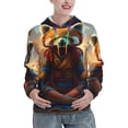 thumbnail image 1 of Uemuo Prairie Meditating Raccoon Pattern Women's Hoodie with Eye-catching Drawstrings- Casual Pullover Hoodie with Kangaroo Pocket, Stylish Hooded Sweatshirt-X-Large, 1 of 7