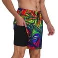 thumbnail image 1 of Uemuo Pride Rainbow Pattern Mens Swim Trunks Quick Dry Board Shorts with Mesh Lining, Stretch Beach Shorts Quick Dry No-Chafing Board Shorts-, 1 of 9