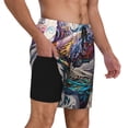 thumbnail image 1 of Uemuo Psychedelic Shark Artwork Pattern Mens Swim Trunks Quick Dry Board Shorts with Mesh Lining, Stretch Beach Shorts Quick Dry No-Chafing Board Shorts-, 1 of 9