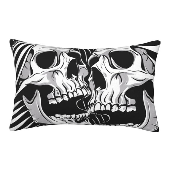 Uemuo Psychedelic Skull Illusion Art Print Throw Pillow Case – Cozy & Soft Cushion Cover, Hypoallergenic Pillow Case for Sleeping, Perfect for Women with Envelope Closure-14"x20"