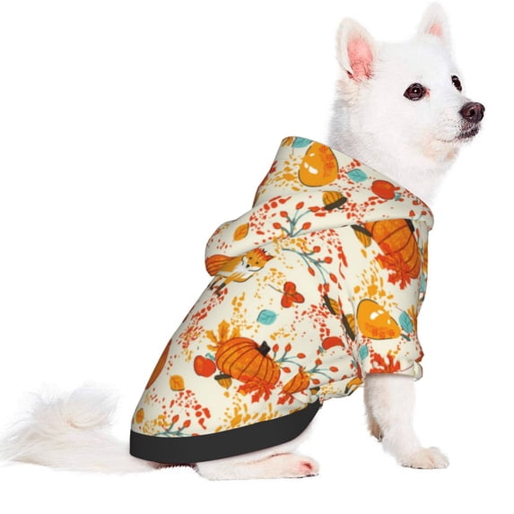 Uemuo Pumpkin Fall Pears for Winter Dog Hoodie Sweatshirts with Pockets Warm Dog Clothes for Small Dogs Chihuahua-Medium