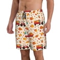 thumbnail image 1 of Uemuo Pumpkins On Red Car And Tractor Pattern Men's Swim Trunks Hawaiian Beach Bathing Suit Swimsuits Beach Quick-Dry Shorts with Pockets-, 1 of 9