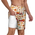 thumbnail image 1 of Uemuo Pumpkins On Red Car And Tractor Pattern Mens Swim Trunks Quick Dry Board Shorts with Mesh Lining, Stretch Beach Shorts Quick Dry No-Chafing Board Shorts-X-Large, 1 of 9