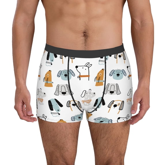 Uemuo Puppy Pattern Men's Boxer Briefs,Trunk Anti-Chafing,Comfortable, Durable, and Stylish Underwear-X-Large