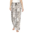 thumbnail image 1 of Uemuo Puppy Pattern Women's Wide Leg Palazzo Lounge Pants with Pockets Light Weight Loose Comfy Casual Pajama Pants-, 1 of 9