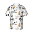 thumbnail image 1 of Uemuo Puppy Printed Regular Fit Short Sleeve Casual Hawaiian Shirt for Men,Aloha shirt,Tropical shirt,Floral print shirt,Vacation Beach shirt-Medium, 1 of 9