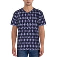 thumbnail image 1 of Uemuo Purple and Blue Squares Print Mens Polo Shirts Baseball T-shirt Performance Short Sleeve Golf Shirt Moisture Wicking Athletic Casual Collared T-Shirt-X-Large, 1 of 7