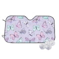 thumbnail image 1 of Uemuo Purple Butterfly Pattern Accordion Car Windshield Sun Shade, Foldable Reflective Sun Visor for Car, Reflector Windshield Sunshade-Small, 1 of 7