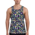 thumbnail image 1 of Uemuo Purple-Gold Triangles Pattern Men's Muscle Shirts Sleeveless Dry Fit Gym Workout Tank Top Lightweight Sports Tank Top Beach Tank Top, Loose-fit Sleeveless Shirt-X-Large, 1 of 7