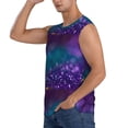 thumbnail image 1 of Uemuo Purple and Green Glitter Pattern Men's Sleeveless T-Shirt,Muscle Athletic Tank Top, Moisture-wicking Quick-dry Breathable Classic Tee Top for Gym Run Outdoor Sports-Small, 1 of 8