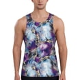 thumbnail image 1 of Uemuo Purple Marble Texture Pattern Men's Muscle Shirts Sleeveless Dry Fit Gym Workout Tank Top Lightweight Sports Tank Top Beach Tank Top, Loose-fit Sleeveless Shirt-Medium, 1 of 7