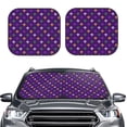 thumbnail image 1 of Uemuo Purple Mardi Gras Printed 2 PCS Car Windshield Sun Shade, Auto Sun Heat and UV Rays Blocker, Foldable Automotive Front Window Sunshade Protector, 1 of 7