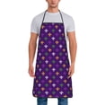 thumbnail image 1 of Uemuo Purple Mardi Gras Printed Bib Apron, Adjustable , Water and Oil Resistant, Cooking Kitchen Chef Apron for Women Men, 1 of 5
