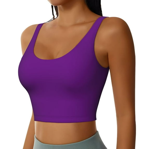 Uemuo Purple Pattern Women's Sports Bra - High Impact Support, Breathable, and Comfortable Athletic Bra for Running, Yoga, and Workouts