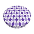 thumbnail image 1 of Uemuo Purple argyle Pattern Round Bar Stool Seat Covers Washable Stool Cushion Slipcover Elastic Bar Chair Covers-12 inch, 1 of 7