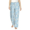 thumbnail image 1 of Uemuo Rabbit And Bird Pattern Women's Wide Leg Palazzo Lounge Pants with Pockets Light Weight Loose Comfy Casual Pajama Pants-Large, 1 of 9