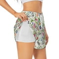 thumbnail image 1 of Uemuo Rabbit And Butterfly Pattern Women's Athletic Shorts High Waisted Running Shorts with Liner Pockets Gym Elastic Workout Shorts-Medium, 1 of 9