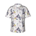 thumbnail image 1 of Uemuo Rabbit And Butterfly Printed Regular Fit Short Sleeve Casual Hawaiian Shirt for Men,Aloha shirt,Tropical shirt,Floral print shirt,Vacation Beach shirt-Medium, 1 of 9