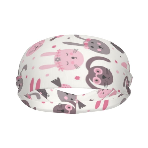 Uemuo Rabbit And Carrot Printed Sports Headbands for Men Women,Moisture Wicking Workout Headband, Sweatband Headbands,Non-slip Workout Gym Yoga Headband