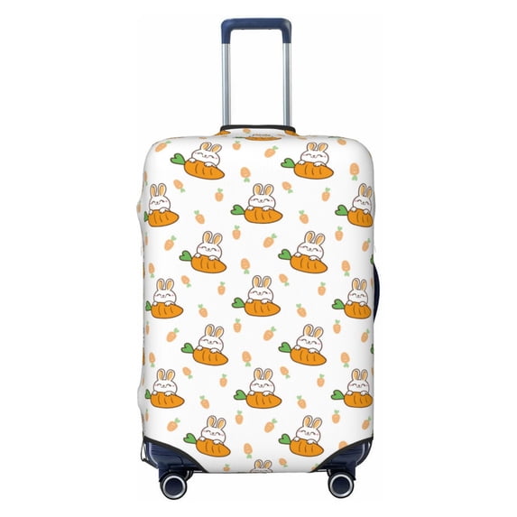Uemuo Rabbit And Carrot Printed Washable Luggage Cover - Fashion Suitcase Protector Fits 18-32 Inch Luggage -X-Large