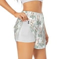 thumbnail image 1 of Uemuo Rabbit And Flower Pattern Women's Athletic Shorts High Waisted Running Shorts with Liner Pockets Gym Elastic Workout Shorts-Medium, 1 of 9