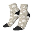 thumbnail image 1 of Uemuo Rabbit And Flower Printed Crew Socks, Moisture-Wicking Socks, Athletic Socks for Men Breathable Cushion Socks Casual Sport Socks for Running Traveling, 1 of 6