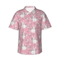 thumbnail image 1 of Uemuo Rabbit And Flower Printed Regular Fit Short Sleeve Casual Hawaiian Shirt for Men,Aloha shirt,Tropical shirt,Floral print shirt,Vacation Beach shirt-Small, 1 of 9