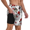 thumbnail image 1 of Uemuo Rabbit And Hedgehog Pattern Mens Swim Trunks Quick Dry Board Shorts with Mesh Lining, Stretch Beach Shorts Quick Dry No-Chafing Board Shorts-Large, 1 of 9