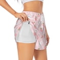 thumbnail image 1 of Uemuo Rabbit And Peach Pattern Women's Athletic Shorts High Waisted Running Shorts with Liner Pockets Gym Elastic Workout Shorts-Small, 1 of 9