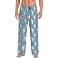 thumbnail image 1 of Uemuo Rabbit And Rainbow Pattern Men's Wide Leg Palazzo Lounge Pants with Pockets Light Weight Loose Comfy Casual Pajama Pants-X-Large, 1 of 9