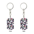 thumbnail image 1 of Uemuo Rabbit And Rose Pattern Rectangular Metal Keychain - Durable, Stylish, and Personalized Key Ring for Men and Women,Engraved Keychain,Gift Slim Sturdy Keychain, 1 of 7
