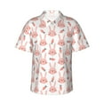 thumbnail image 1 of Uemuo Rabbit Is And Carrots Printed Regular Fit Short Sleeve Casual Hawaiian Shirt for Men,Aloha shirt,Tropical shirt,Floral print shirt,Vacation Beach shirt-, 1 of 9