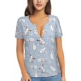 thumbnail image 1 of Uemuo Rabbit Is Eating Carrots Drawing Women's Deep V-Neck Low Cut Tops - Casual Loose Fit with Stainless Steel Loop, Soft, Breathable, Perfect for Office, Travel, and Daily Wear-XX-Large, 1 of 5