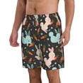 thumbnail image 1 of Uemuo Rabbit Is Eating Carrots Pattern Men's Swim Trunks Hawaiian Beach Bathing Suit Swimsuits Beach Quick-Dry Shorts with Pockets-Medium, 1 of 9