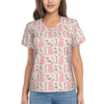 thumbnail image 1 of Uemuo Rabbit Printed Women's Classic V-Neck T-Shirt - Soft, Breathable, Moisture-Wicking, Perfect for Casual, Office, Travel, and Everyday Wear-Large, 1 of 5