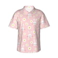 thumbnail image 1 of Uemuo Rabbit Sunflower Printed Regular Fit Short Sleeve Casual Hawaiian Shirt for Men,Aloha shirt,Tropical shirt,Floral print shirt,Vacation Beach shirt-, 1 of 9