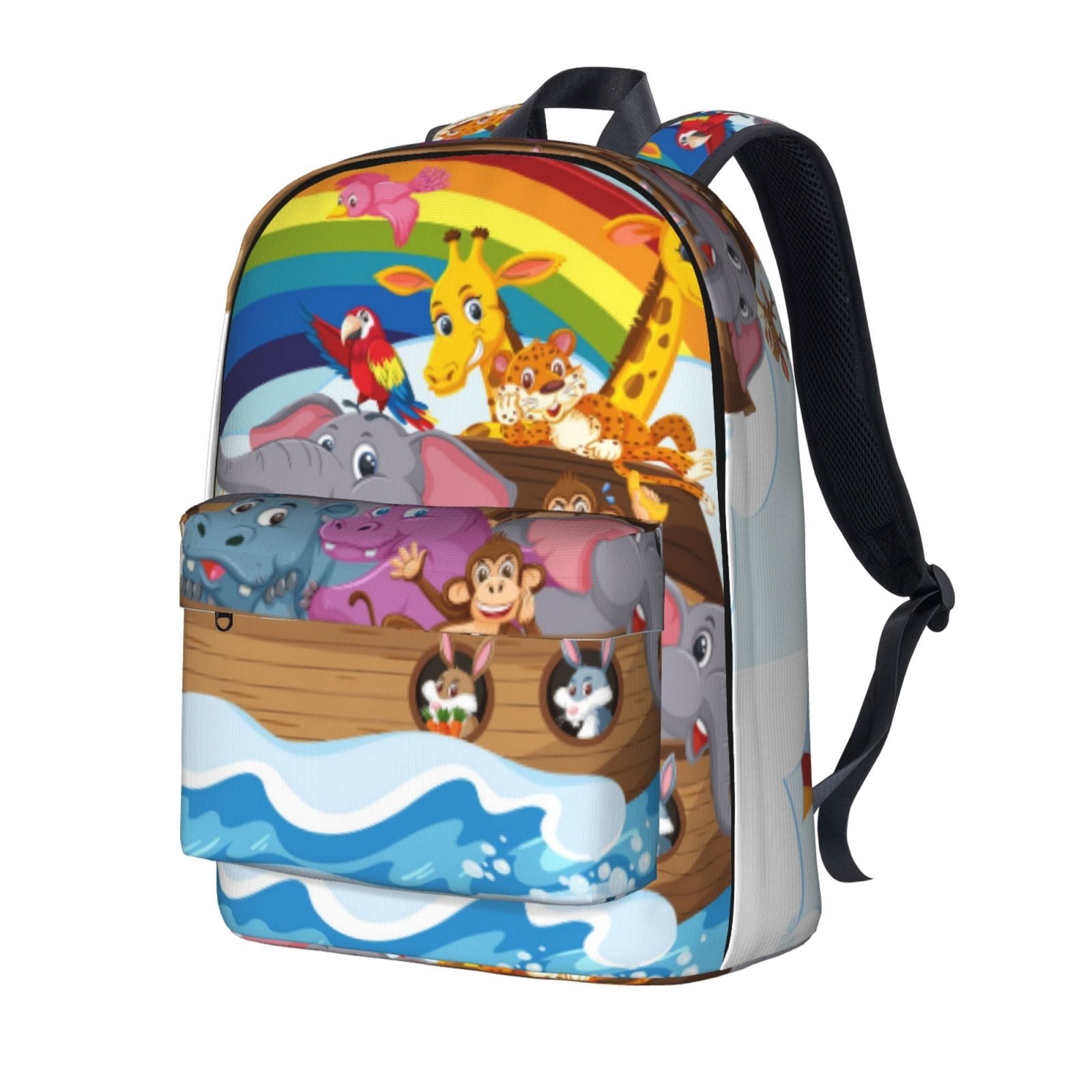 Uemuo Rainbow Animals on Noah's Ark Pattern Backpack for Work and ...