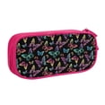 thumbnail image 1 of Uemuo Rainbow Butterflies Printed Pencil Pen Case, Portable Pencil Pouch with Zipper, Compact Stationery Bag Makeup Bag, Pencil Bag for Home Office, 1 of 1