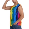 thumbnail image 1 of Uemuo Rainbow Colored Pattern Men's Sleeveless T-Shirt,Muscle Athletic Tank Top, Moisture-wicking Quick-dry Breathable Classic Tee Top for Gym Run Outdoor Sports-XX-Large, 1 of 8