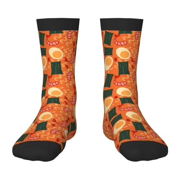 Uemuo Ramen Noodle Soup Printed Kids Boys Socks Seamless Crew Socks Crazy Funny Athletic Sport Socks for Children