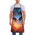 thumbnail image 1 of Uemuo Red And Blue Fire Cloud Dragon Printed Bib Apron, Adjustable , Water and Oil Resistant, Cooking Kitchen Chef Apron for Women Men, 1 of 5
