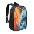 thumbnail image 1 of Uemuo Red And Blue Waves Printed Durable 17-inch Student Backpack - Lightweight, Waterproof, Adjustable Straps, Ideal for School, Work, Travel, 1 of 5