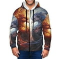 thumbnail image 1 of Uemuo Red And White Fire Bird for Men's Fashion Full-zip Hoodies & Sweatshirts with Kangaroo Pocket, Zip-up Hooded Sweatshirt, Moisture Wicking & Breathable-Medium, 1 of 5