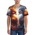 thumbnail image 1 of Uemuo Red And White Fire Bird Print Mens Polo Shirts Baseball T-shirt Performance Short Sleeve Golf Shirt Moisture Wicking Athletic Casual Collared T-Shirt-Large, 1 of 7