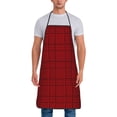 thumbnail image 1 of Uemuo Red Black Houndstooth Printed Bib Apron, Adjustable , Water and Oil Resistant, Cooking Kitchen Chef Apron for Women Men, 1 of 1