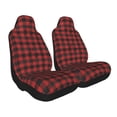 thumbnail image 1 of Uemuo Red Black Plaid Pattern Car Seat Covers for Front Seats Waterproof Seat Covers for Cars, Universal Auto Front Seats Protector Fits for Car-2 PCS, 1 of 6