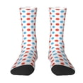 thumbnail image 1 of Uemuo Red Blue Polka Dots Pattern Women's Crew Socks, Soft Durable Breathable Moisture-Wicking with Odor Control Cotton socks, 1 of 9