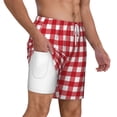 thumbnail image 1 of Uemuo Red Checkboard Pattern Mens Swim Trunks Quick Dry Board Shorts with Mesh Lining, Stretch Beach Shorts Quick Dry No-Chafing Board Shorts-XX-Large, 1 of 9